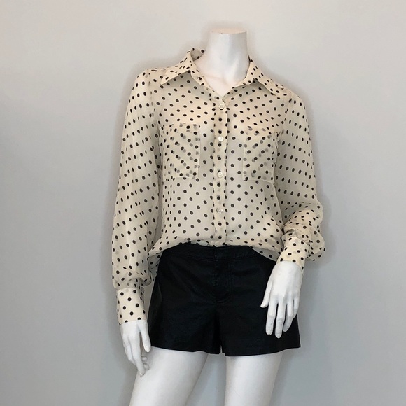 Fifteen-Twenty | Sheer Silk Polka Dot Blouse | S - Picture 1 of 5